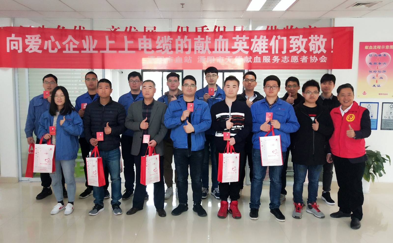 上上電纜連續(xù)10余年組織員工無(wú)償獻(xiàn)血，為生命加油